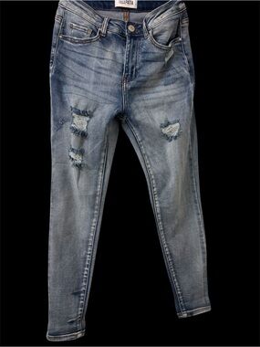 Telepatía Light Blue Distressed Skinny Jeans
